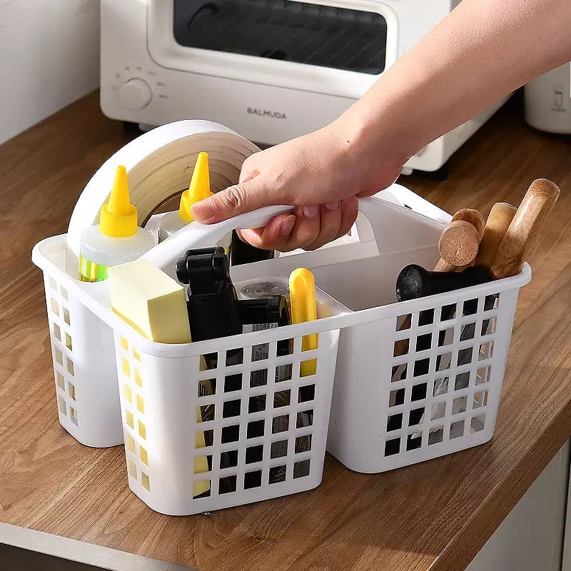 Multigrid Durable Plastic Toiletries Storage Basket, Portable Bathroom Bath Storage Basket, Drainage Holes Plastic Bathroom Storage Organizer Multigrid Durable Plastic Toiletries Storage Basket, Portable Bathroom Bath Storage Basket, Drainage Holes Plastic Bathroom Storage Organizer